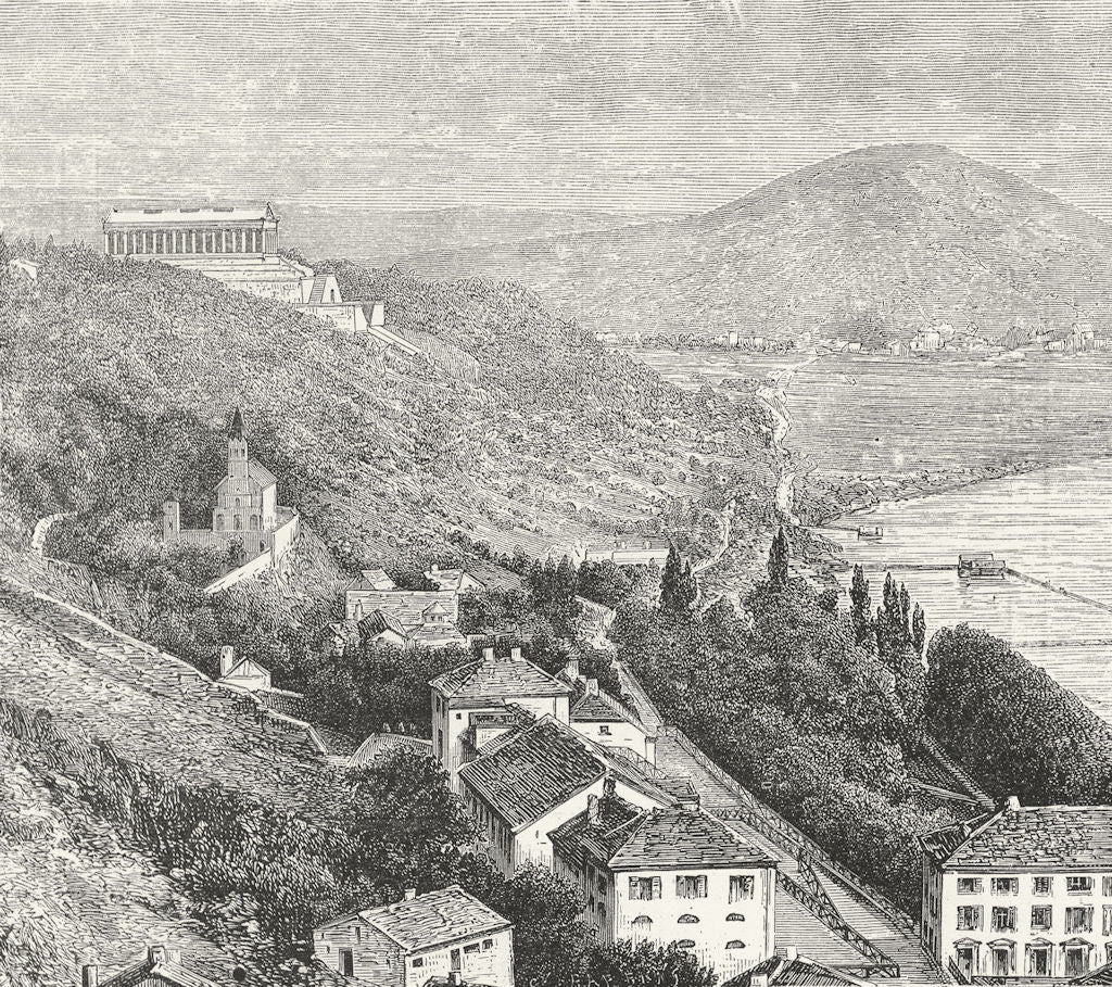 GERMANY. Walhalla c1885 old antique vintage print picture